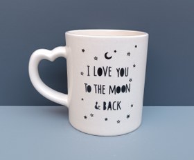تصویر ماگ طرح i love you مدل استوانه ای بلند