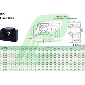 تصویر یاتاقان ابتدا و انتهای بال اسکرو مدل BF30 و BK30 ساخت چین Ballscrew Support Bearing BK30 & BF30