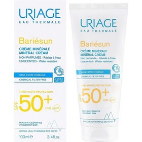 تصویر کرم ضد آفتاب بی رنگ اوریاژ Uriage مدل بریسان Bariesun حجم 100 میل SPF 50+ 