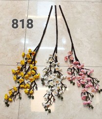 تصویر شاخه شکوفه ژاپنی 3 بازو - سفید 