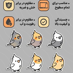 تصویر استیکر لپ تاپ و گوشی طرح عروس هلندی بسته ۶ عددی 
