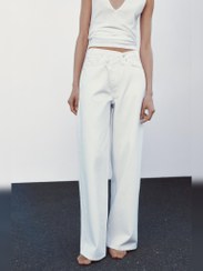 تصویر بگ دکمه کج سفید ZARA 