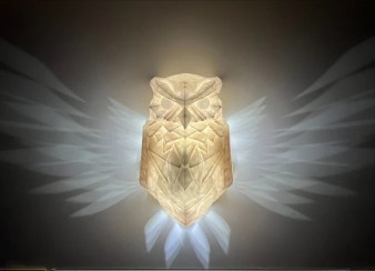 تصویر چراغ خواب دیواری جغد مدل هدویگ 