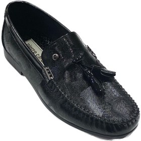 تصویر کالج اورجینال برند Pierre cardin مدل Hakiki siyah rugan kamuflaj loafer کد 797692829 