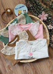 تصویر بلوز تک دخترانه گلدوزی گیپور 