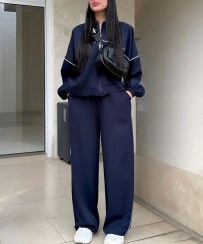 تصویر ست سویشرت و شلوار اویشو یقه ایستاده 