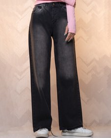 تصویر شلوار جین نیم بگ ذغالی - ۳ 