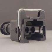 تصویر سوکت خام دو خانه ( دو فیش ) همه کاره معمولی مشکی 