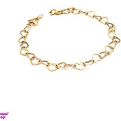 تصویر دستبند طلا ۱۸ عیار زنانه طرح قلبی کد ۱۳۶۰۰۲ 