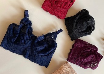 تصویر سوتین گیپور کش پهن بینا - پنکیکی / ۸۰ 