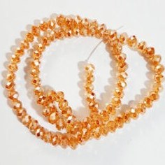 تصویر مهره کریستال کرم هفت رنگ متالیک سایز 6 