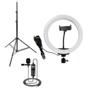 تصویر کیت بلاگری رینگ لایت ZD666 با پایه نور 803 و میکروفن K8 