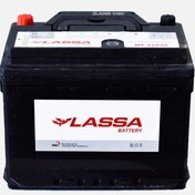 تصویر باطری پراید تیبا ساینا کوییک برند لاسا ۱۲ ولت ۵۰ آمپر 