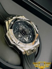 تصویر ساعت هابلوت فضایی مردانه مشکی سیلور/ Hublot big bang 