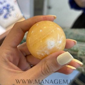 تصویر گوی سنگ کلسیت نارنجی 