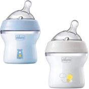 تصویر شیشه شیر نچرال فیلینگ چیکو رنگی صورتی از بدو تولد 150 میلی لیتر Chicco Natural Feeling Baby Bottle 0 m+ 150 ml