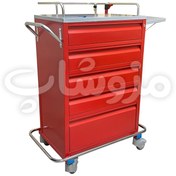تصویر ترالی اورژانس 5 کشو رویه فلزی 