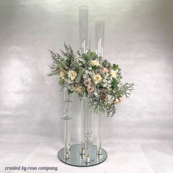 تصویر گل مصنوعی با شمعدانی 