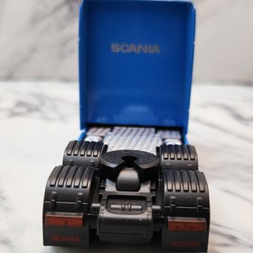 تصویر ماکت فلزی کله تریلی دو محور اسکانیا - آبی Scania two axle trailer metal model -Blue