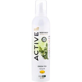 تصویر فوم شستشوی بدن حاوی روغن شاهدانه با رایحه چای سبز اکتیو 250 میلی لیتر Active body wash foam 250 ml