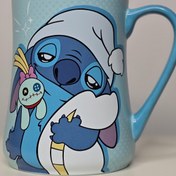 تصویر ماگ دیزنی طرح استیچ (Stitch) مدل خوابالو - شب بخیر - رنگ آبی STITCH Disneyland Paris Sleepy Mug T899
