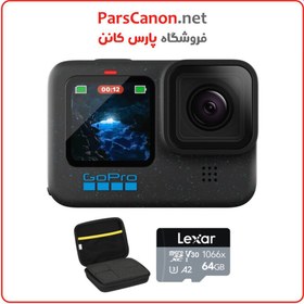 تصویر دوربین ورزشی گوپرو هیرو ۱۲ به همراه کیف و کارت حافظه GoPro HERO12 Black Basic Accessory Bundle 