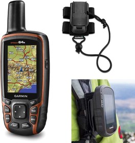 تصویر Garmin GPSMAP 64s بسته پیاده روی GPS پیاده روی | با کوله پشتی Tether Mount | دستی GPS / GLONASS | سنسورهای ناهموار ، ضد آب ، داخلی 
