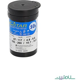 تصویر نوار تست قند خون گلوکو شور استار GLUCO SURE STAR بسته 50 عددی 