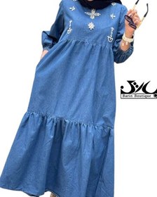 تصویر پیراهن زنانه جین 