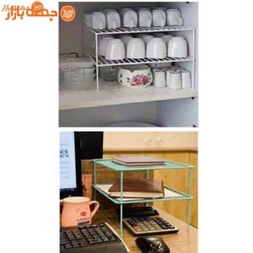 تصویر راف فلزی دو طبقه ا نظم دهنده ظروف نظم دهنده ظروف