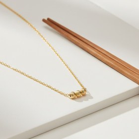 تصویر گردنبند طلا 18 عیار طرح البرنادو گوی سه تایی 