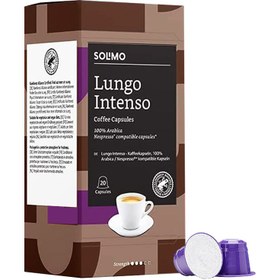 تصویر کپسول قهوه سولیمو 20 عددی مدل Lungo inteso Solimo Nespresso Compatible Lungo inteso 20 Capsules