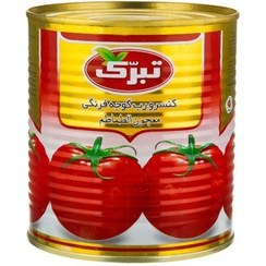 تصویر رب گوجه 800 گرم قوطی کلیددار تبرک 