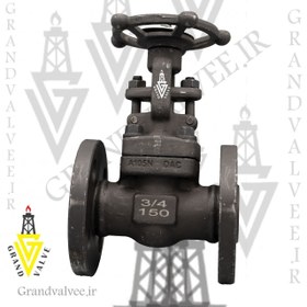 تصویر شیر فلکه کشویی "3/4 اینچ کلاس 150 فولاد فورج GATE VALVE 3/4" #150 A105 WCB