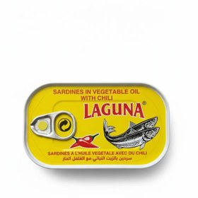 تصویر کنسرو ماهی ساردین لامونا 155 گرم با فلفل چیلی در روغن گیاهی فیلیپین 