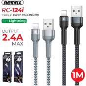 تصویر کابل لایتنینگ ریمکس مدل RC-124i طول 1 متر Remax RC-124i lightning to USB cable 1m