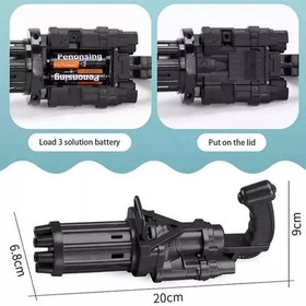 تصویر تفنگ حباب ساز دارای مایع حباب ساز 
