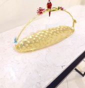 تصویر رولت خوری بیضی دسته دار برنجی | مدل 2 