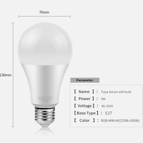 تصویر لامپ RGB-8W هوشمند TUYA مدل E27 