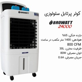 تصویر کولر آبی پرتابل بروات مدل BR-24000 ظرفیت ۲۴ هزار با کنترل 