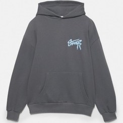 تصویر هودی پاپیونی STWD زنانه خاکستری پل اند بیر 