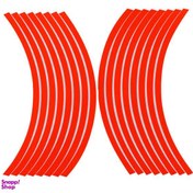 تصویر برچسب دور طوقه موتور سیکلت رنگی بسته ۱۶ عددی 