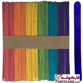 تصویر چوب بستنی رنگی باریک بسته ۵۰ عددی 