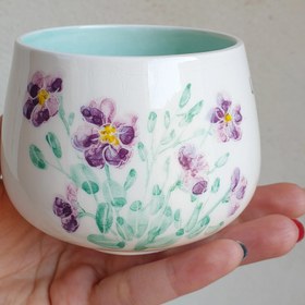 تصویر فنجون سرامیکی دستساز طرح سگ Handmade ceramic cup dog design