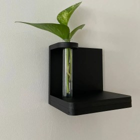 تصویر گلدان دیواری مینیمال تک برگ ژیوار کد ۱۰۰۴ Minimal single leaf wall vase code ZH-1004