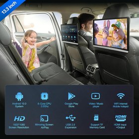 تصویر مانیتور پشت صندلی اگزد مدل 1303A Android Exad Car Headrest Monitor 1303A