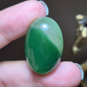 تصویر نگین سنگ عقیق سبز معدنی کد k1118 