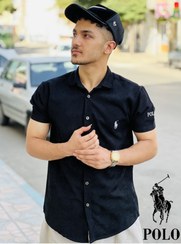 تصویر پیراهن آستین کوتاه کبریتی مردانه Turkish men's striped shirt