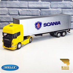 تصویر ماکت تریلی اسکانیا R730 کانتینر دار مقیاس ۱/۳۲ 