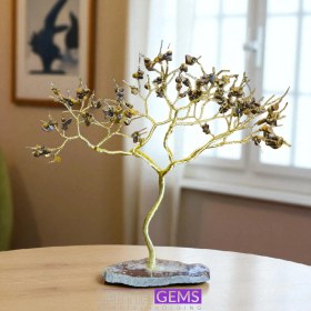 تصویر درخت زندگی چشم ببر با پایه عقیق 